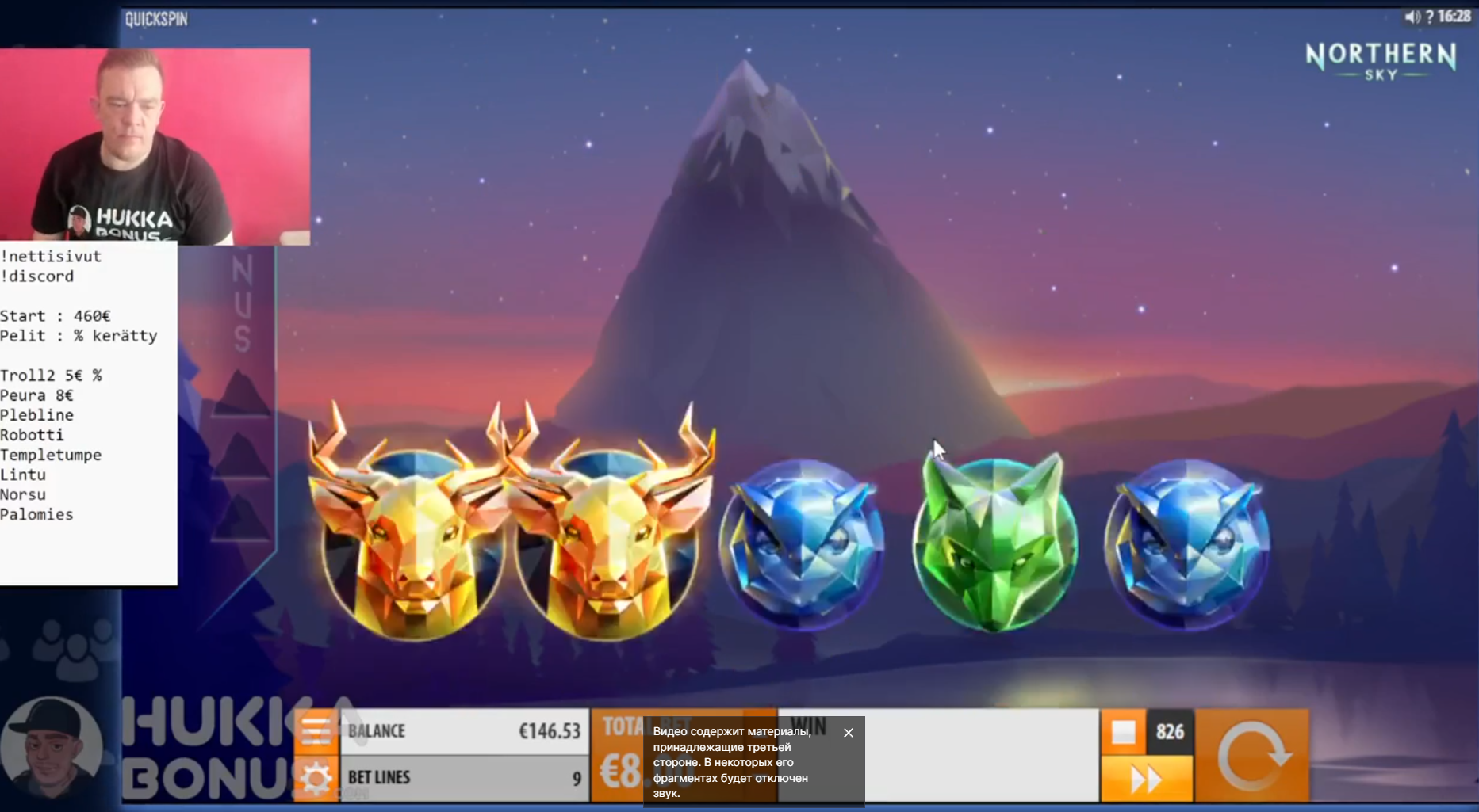 Hukkaw livekasino-kolikkopeli Twitchissä